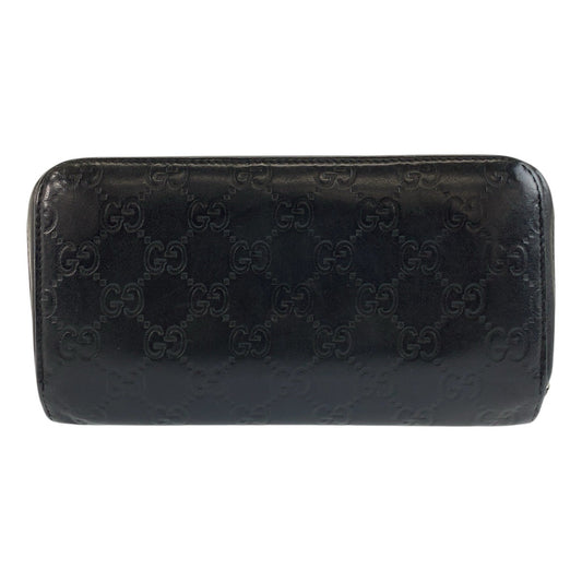GUCCI Long Wallet Purse 245915 leather black Guccisima