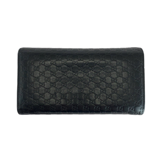 GUCCI Long Wallet Purse 291099 leather Black GoldMetal Long Wallet Purse Guccisima mens Used Authentic