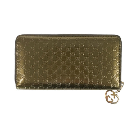 GUCCI Long Wallet Purse 308005 enamel gold Micro Guccisima Heart interlocking