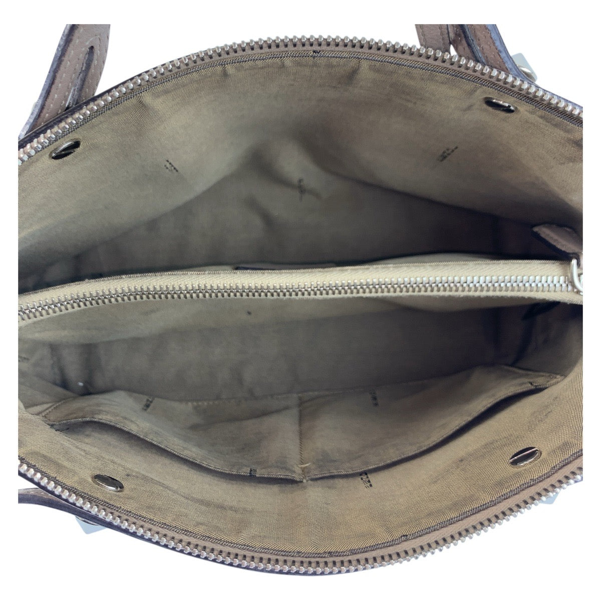 FENDI Shoulder Bag leather Greige SilverMetal Shoulder Bag Handbag 2way By the way medium Women Used Authentic