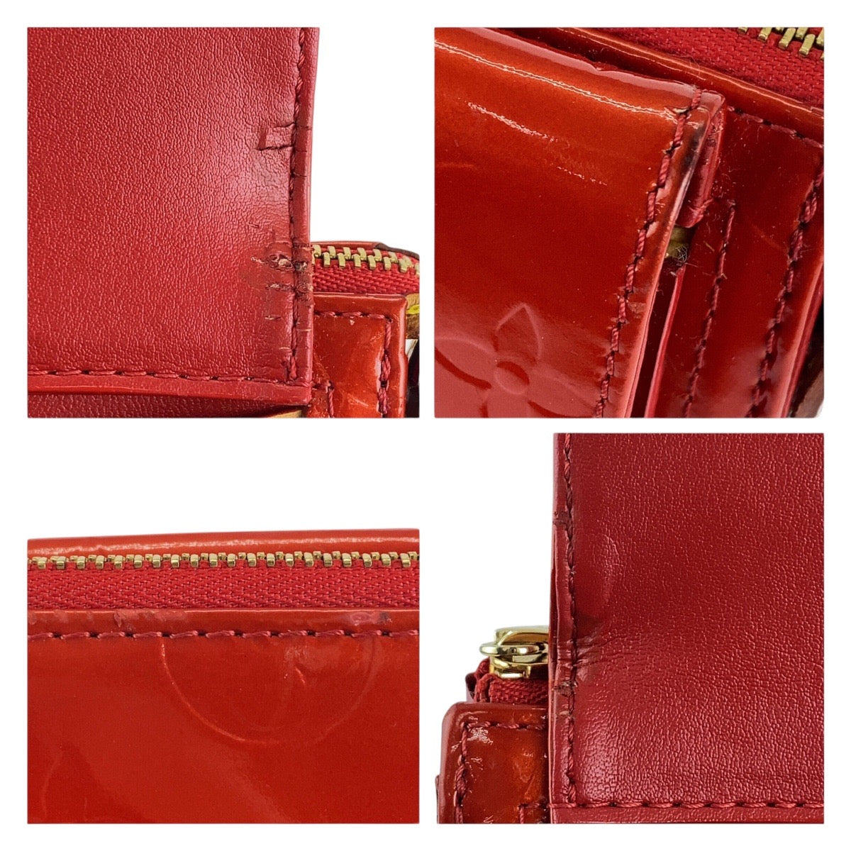LOUIS VUITTON Shoulder Bag M91137 enamel Rouge Gold Metal Shoulder Bag Monogram Vernis Motto Women Used Authentic