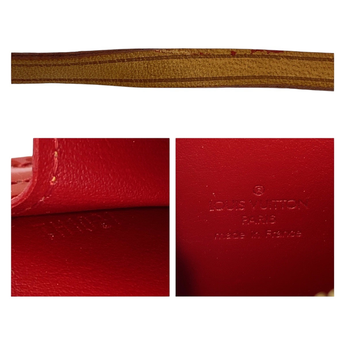 LOUIS VUITTON Shoulder Bag M91137 enamel Rouge Gold Metal Shoulder Bag Monogram Vernis Motto Women Used Authentic