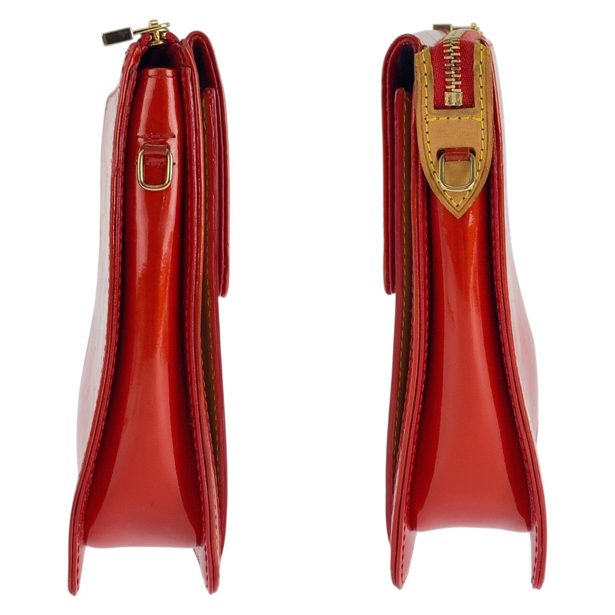 LOUIS VUITTON Shoulder Bag M91137 enamel Rouge Gold Metal Shoulder Bag Monogram Vernis Motto Women Used Authentic