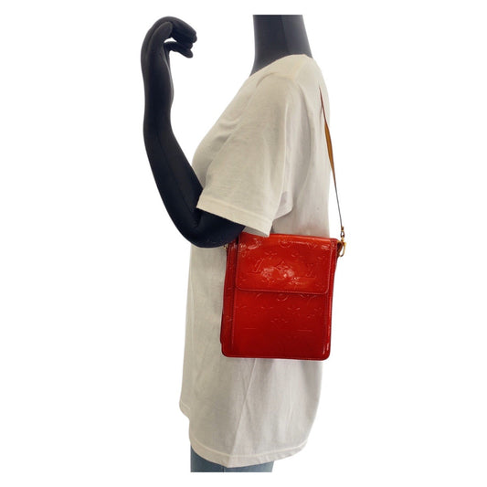 LOUIS VUITTON Shoulder Bag M91137 enamel Rouge Gold Metal Shoulder Bag Monogram Vernis Motto Women Used Authentic