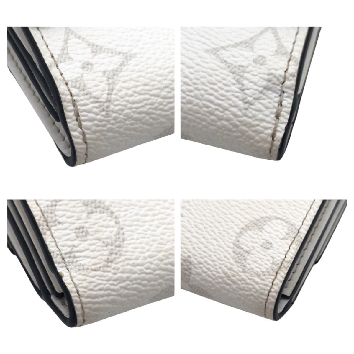 LOUIS VUITTON Tri-fold wallet M30899 PVC Optic White SilverMetal Wallet Taiga rama Discovery compact wallet Women Used Authentic