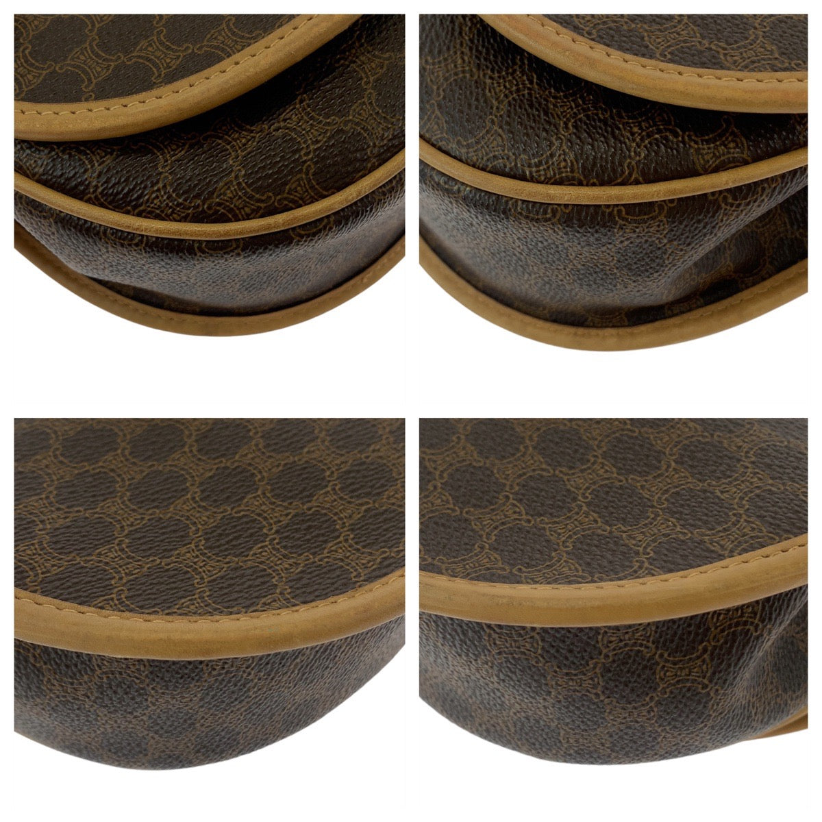 CELINE Shoulder Bag PVC, Leather Brown Crossbody Mini Shoulder Bag Pochette Macadam Women Used Authentic