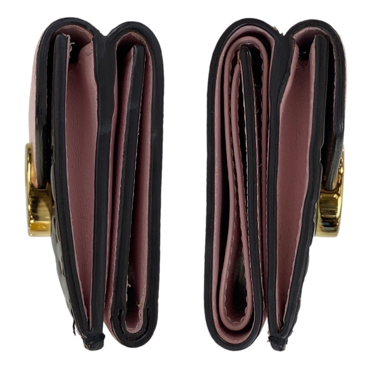 FENDI Tri-fold wallet leather Brown Folding wallet Compact wallet ZUCCA F IS FENDI Women Used Authentic