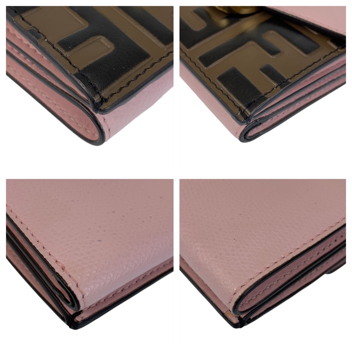 FENDI Tri-fold wallet leather Brown Folding wallet Compact wallet ZUCCA F IS FENDI Women Used Authentic