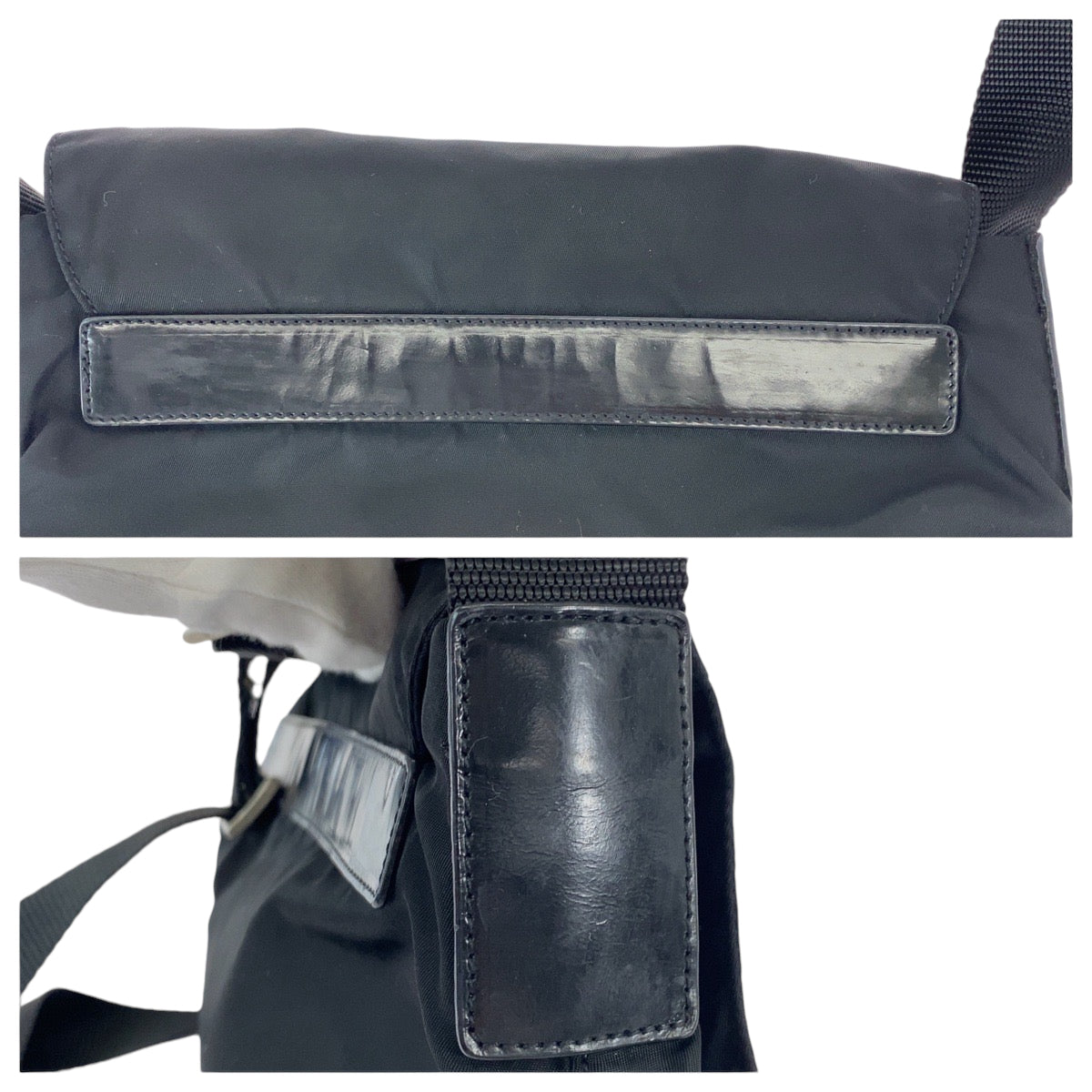 PRADA Shoulder Bag BT8994 Nylon black Crossbody Shoulder Bag Pochette Test Triangle With logo mens Used Authentic