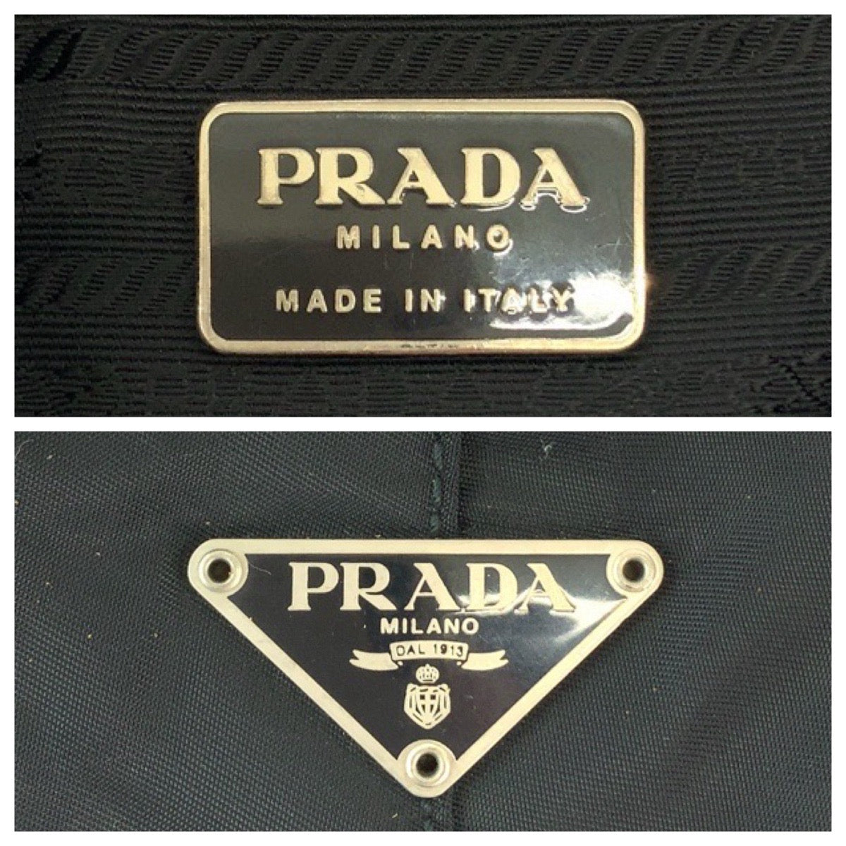 PRADA Shoulder Bag Nylon black One Shoulder Bag Test Triangle With logo plastic handle Women Used Authentic
