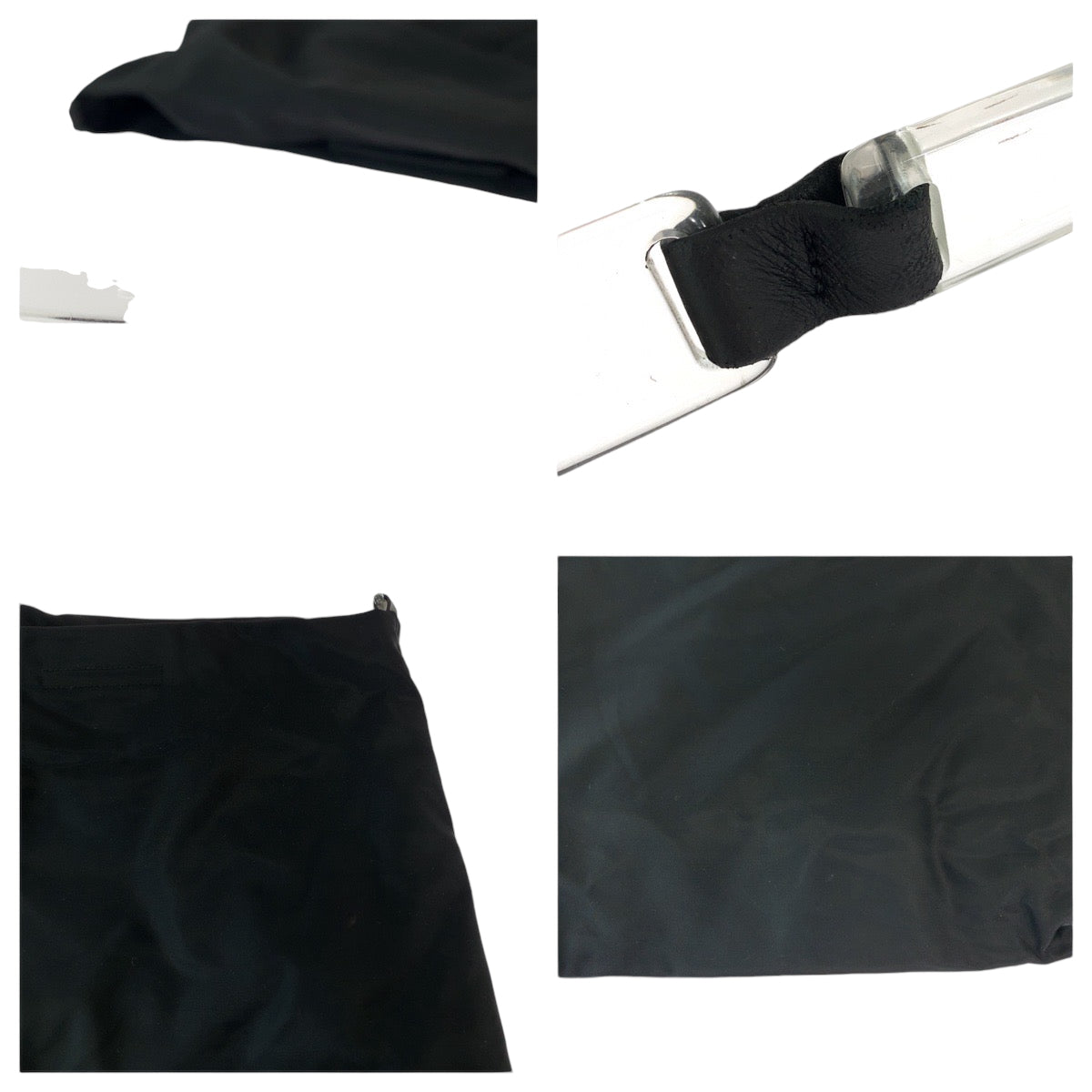 PRADA Shoulder Bag Nylon black One Shoulder Bag Test Triangle With logo plastic handle Women Used Authentic