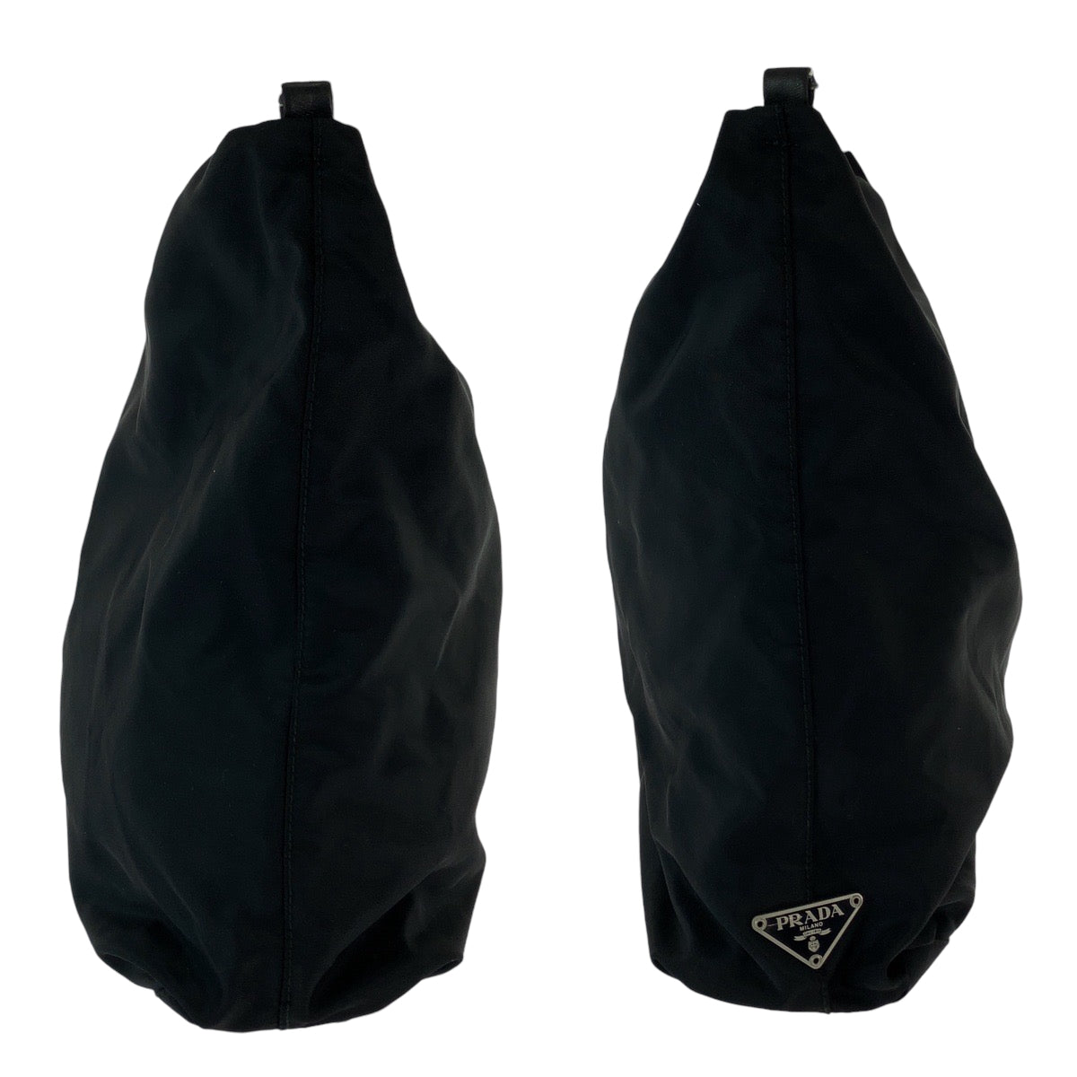 PRADA Shoulder Bag Nylon black One Shoulder Bag Test Triangle With logo plastic handle Women Used Authentic