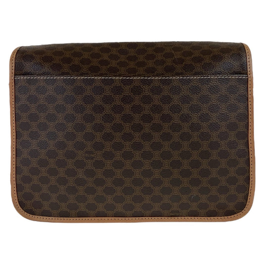 CELINE Shoulder Bag PVC, Leather Brown Crossbody Shoulder Bag Macadam Women Used Authentic