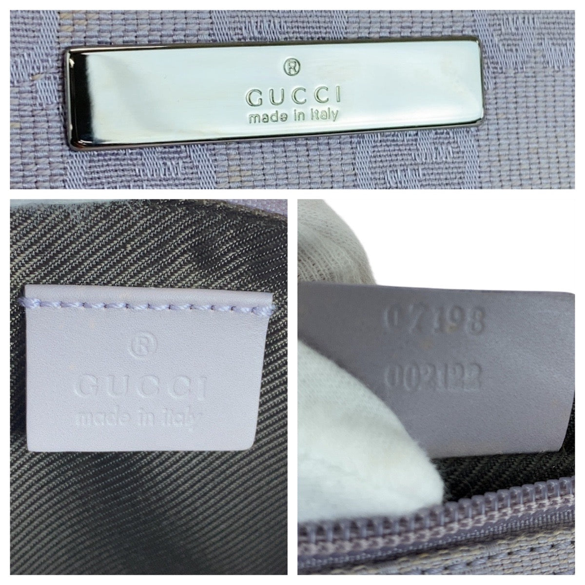 GUCCI Handbag 7198 GG canvas, leather gray Handbag accessory pouch Women Used Authentic