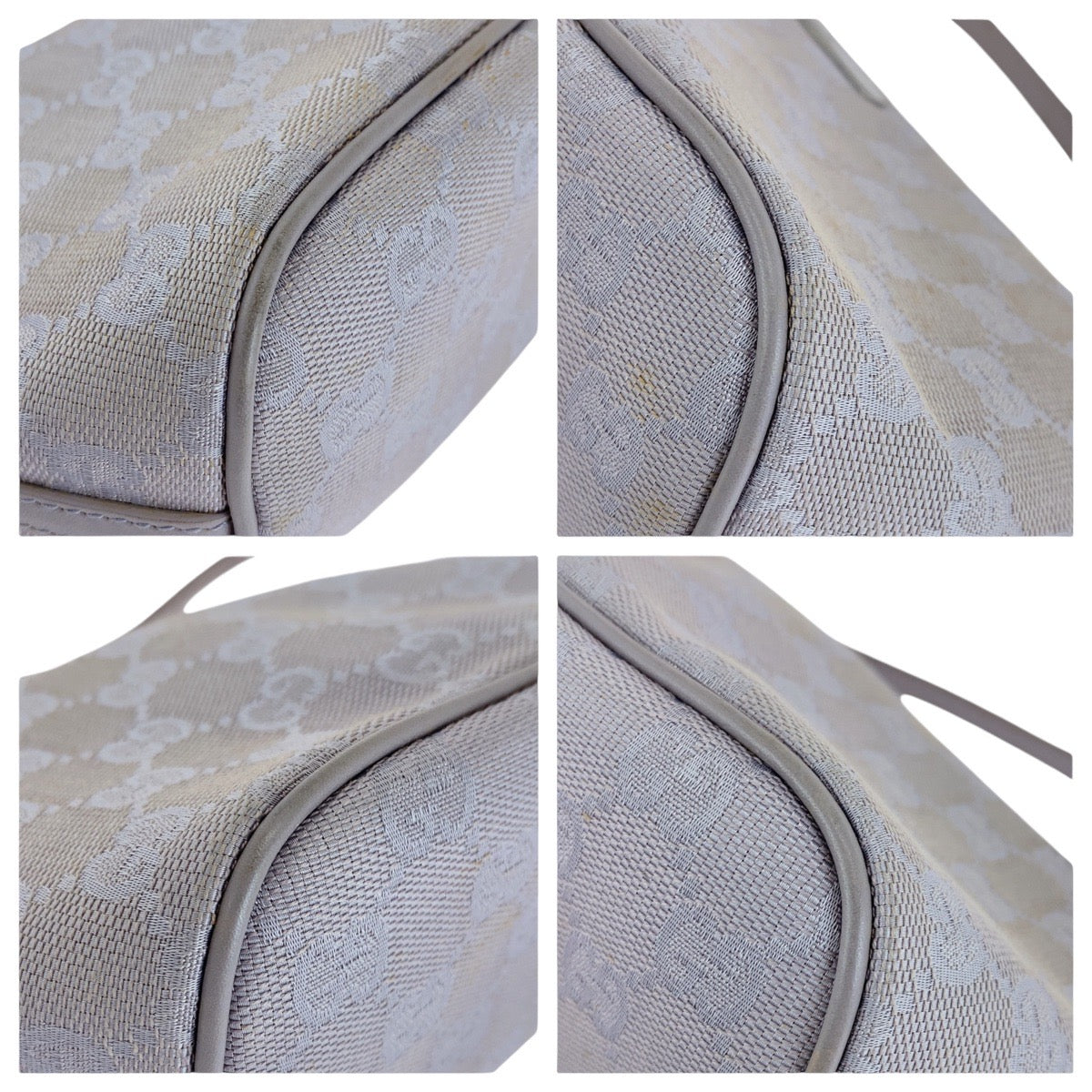 GUCCI Handbag 7198 GG canvas, leather gray Handbag accessory pouch Women Used Authentic