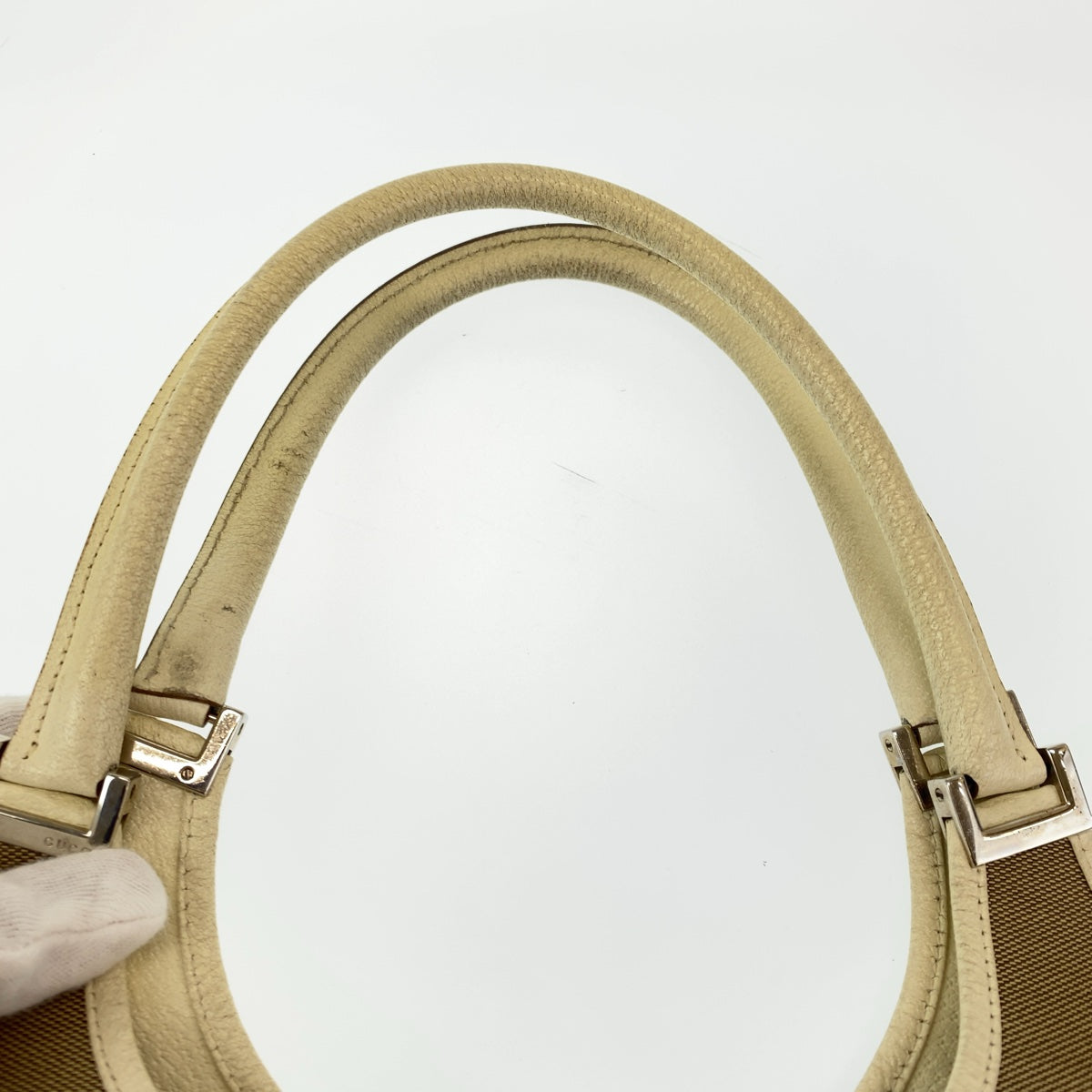 GUCCI Shoulder Bag 002 1067 canvas beige Shoulder Bag handbag Jackie Women Used Authentic