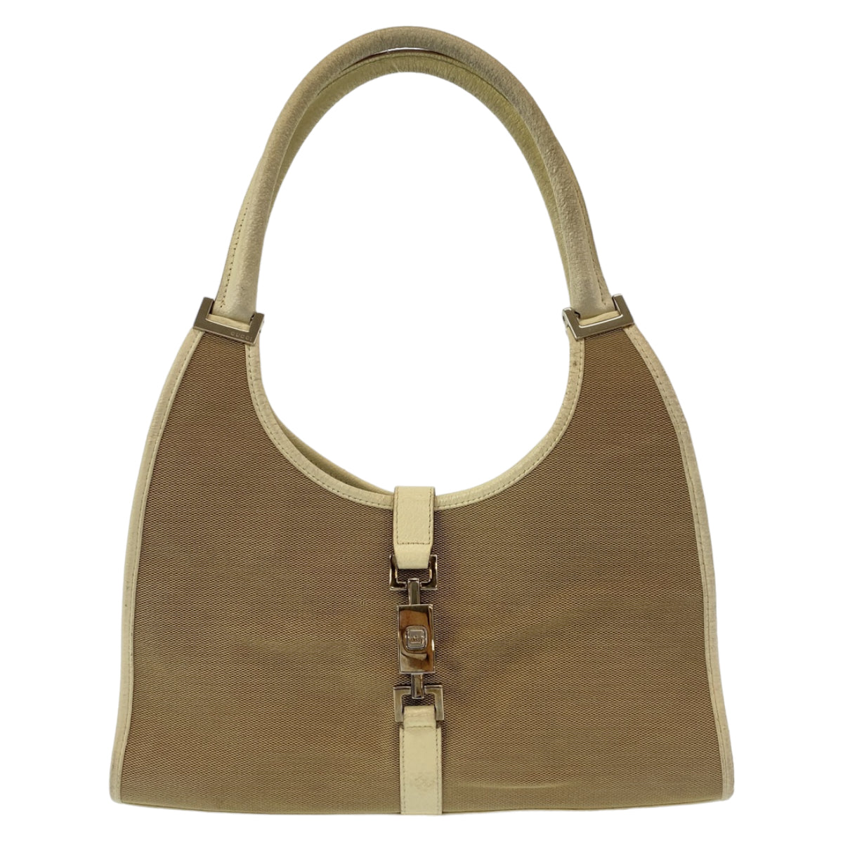 GUCCI Shoulder Bag 002 1067 canvas beige Shoulder Bag handbag Jackie Women Used Authentic