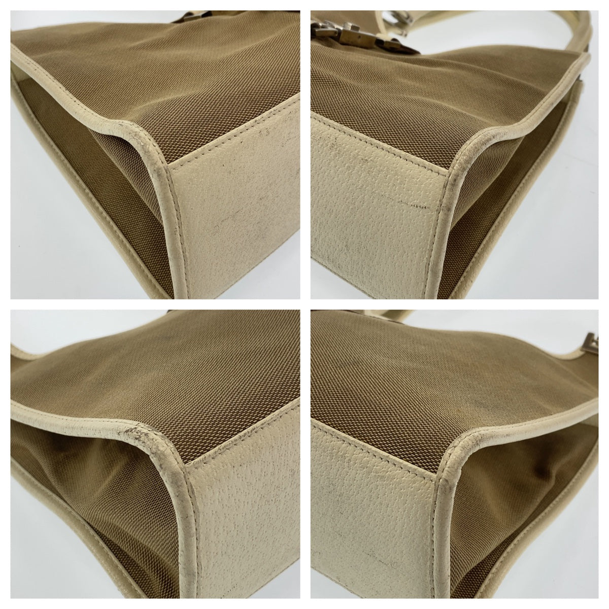 GUCCI Shoulder Bag 002 1067 canvas beige Shoulder Bag handbag Jackie Women Used Authentic