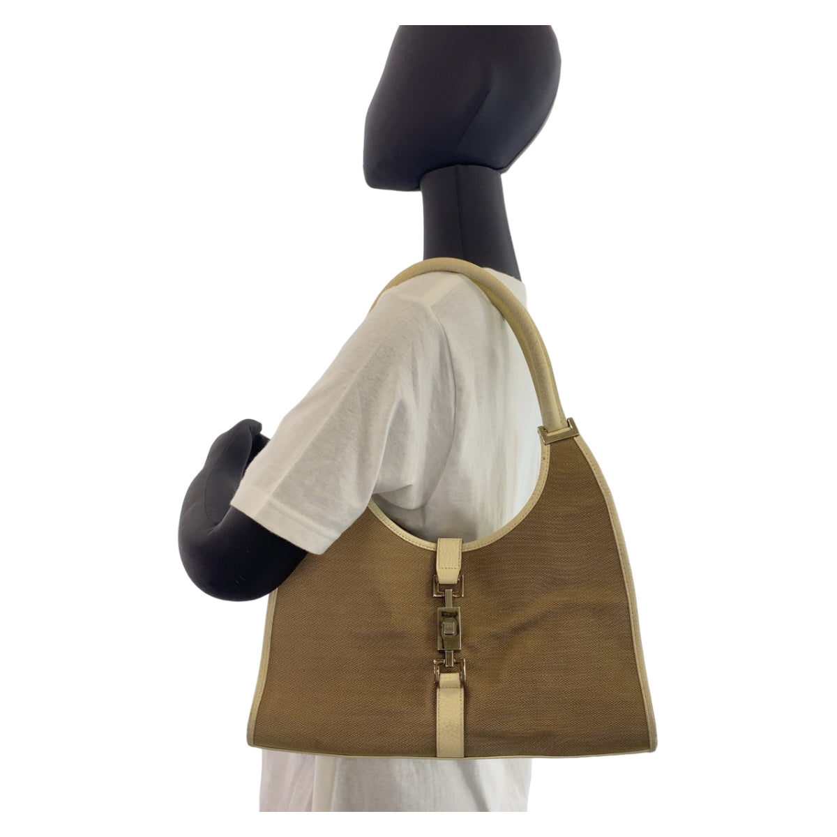 GUCCI Shoulder Bag 002 1067 canvas beige Shoulder Bag handbag Jackie Women Used Authentic