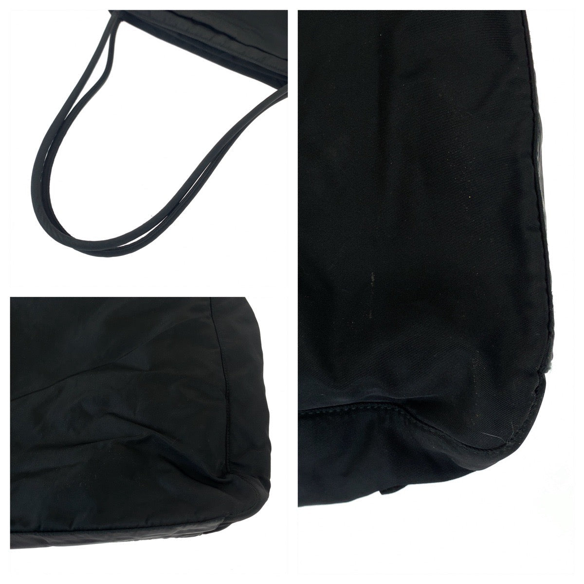 PRADA Tote Bag Nylon black Tote Bag handbag Test Triangle With logo Women Used Authentic
