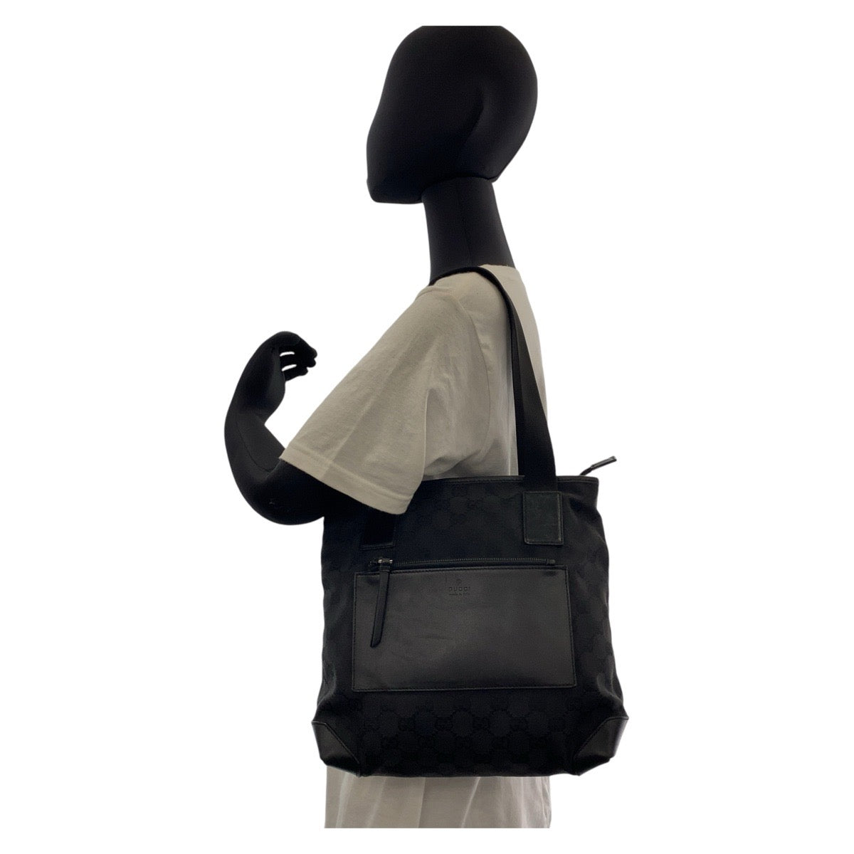 GUCCI Tote Bag 28893 GG canvas, leather black Tote Bag Shoulder Bag mens(Unisex) Used Authentic