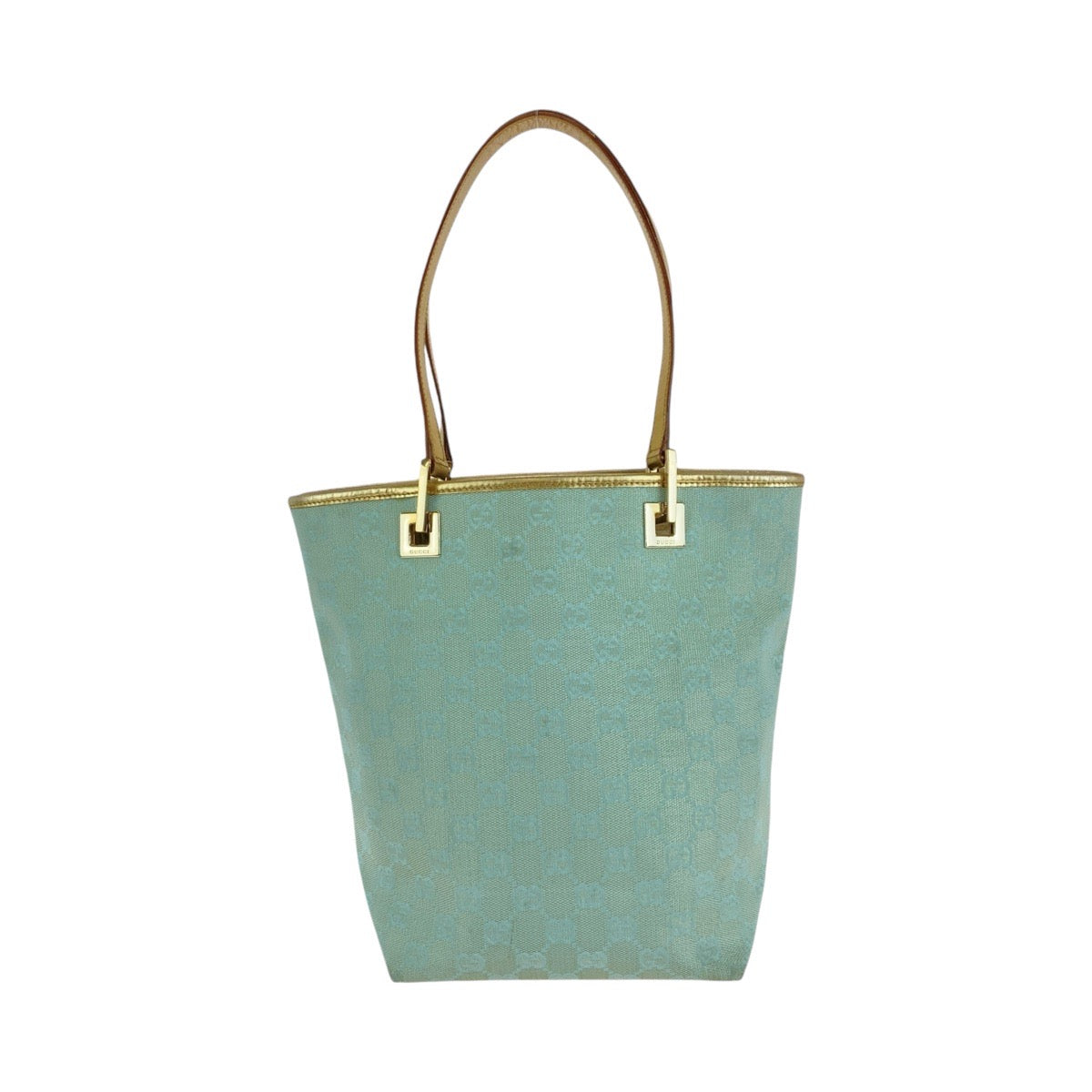 GUCCI Tote Bag 002 1099 GG canvas, leather Emerald green Tote Bag handbag Women Used Authentic