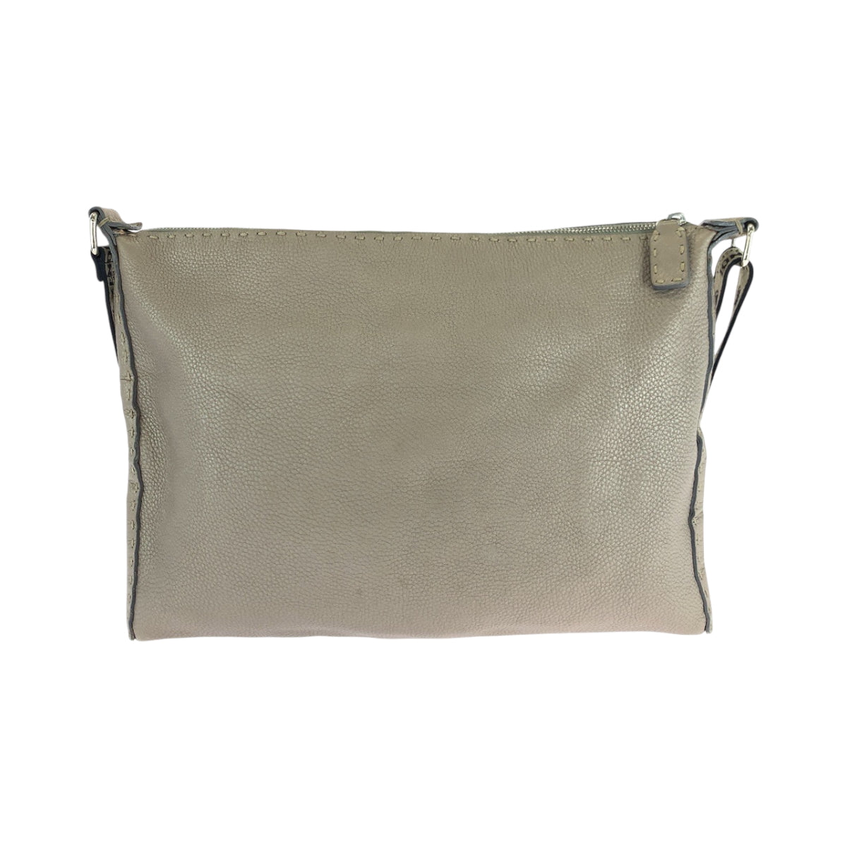 FENDI Shoulder Bag 2390-8BT093 leather Beige SilverMetal Shoulder Bag Crossbody Celeria Women Used Authentic
