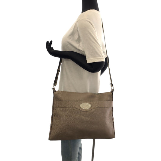 FENDI Shoulder Bag 2390-8BT093 leather Beige SilverMetal Shoulder Bag Crossbody Celeria Women Used Authentic