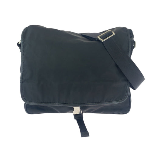 PRADA Shoulder Bag V166 Nylon Black SilverMetal Shoulder Bag Messenger bag Test Triangle With logo Women Used Authentic