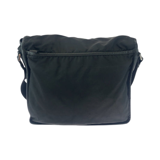 PRADA Shoulder Bag V166 Nylon Black SilverMetal Shoulder Bag Messenger bag Test Triangle With logo Women Used Authentic