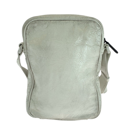 BALENCIAGA Shoulder Bag 721850 leather White Black White Metal Shoulder Bag pochette adidas collaboration Three stripes mens Used Authentic