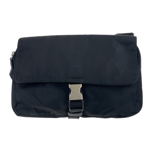 PRADA Shoulder Bag Nylon Black Black SilverMetal Test Triangle With logo