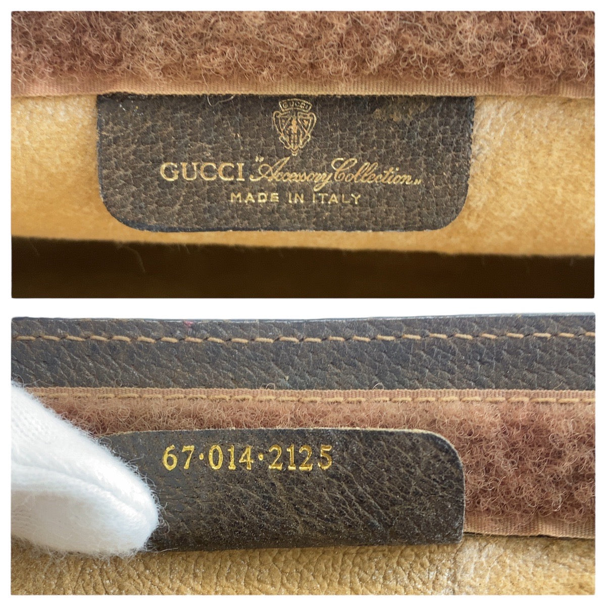 GUCCI Clutch bag 67 014 2125 GG Supreme canvas, leather Beige brown Clutch bag business bag Old Gucci Shelly Line mens Used Authentic