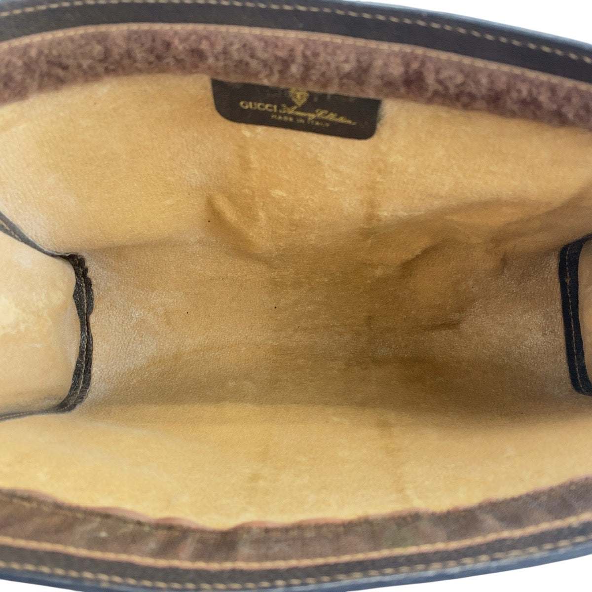 GUCCI Clutch bag 67 014 2125 GG Supreme canvas, leather Beige brown Clutch bag business bag Old Gucci Shelly Line mens Used Authentic
