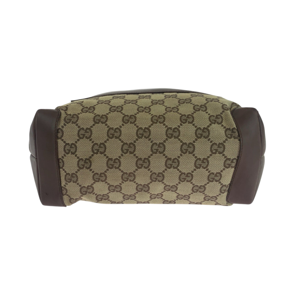 GUCCI Tote Bag 019 0402 GG canvas Brown Beige SilverMetal Tote Bag Shoulder Bag Women Used Authentic