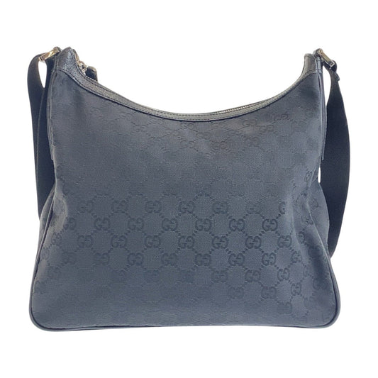 GUCCI Shoulder Bag 131211 GG canvas Black SilverMetal Crossbody Shoulder Bag Messenger Bag mens Used Authentic