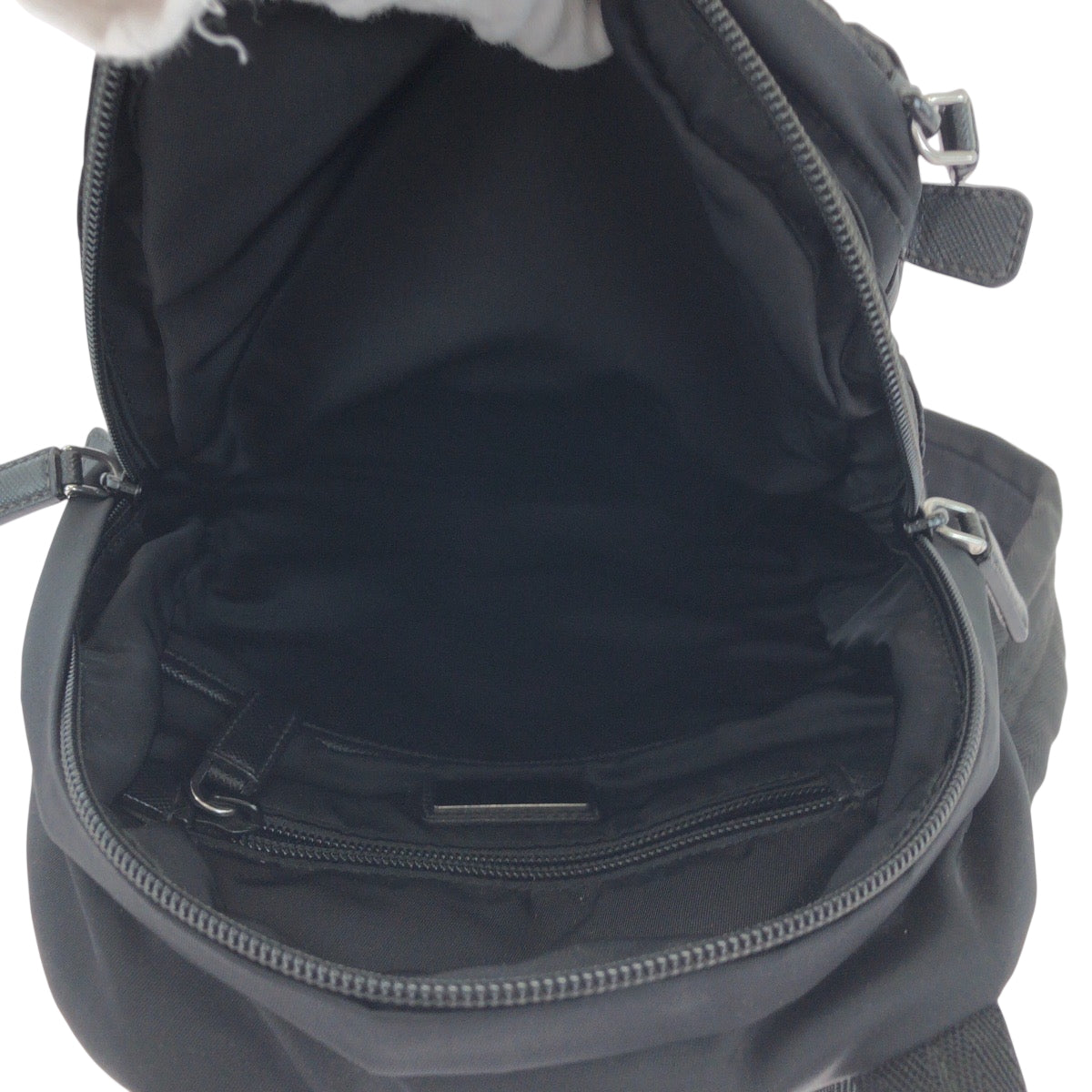PRADA Sling bag 2VZ013 Nylon black Sling bag Bum bag Test Triangle With logo mens Used Authentic