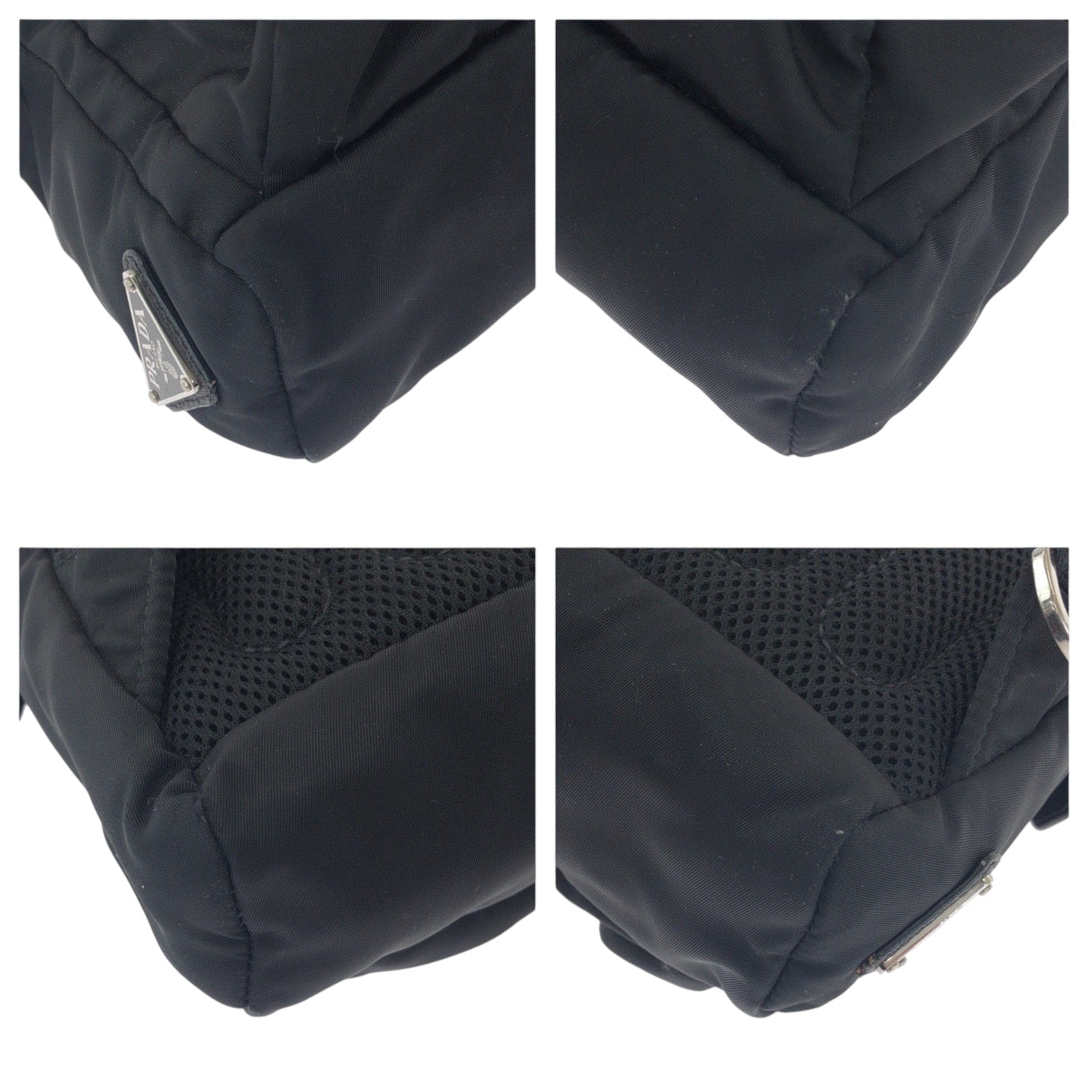 PRADA Sling bag 2VZ013 Nylon black Sling bag Bum bag Test Triangle With logo mens Used Authentic