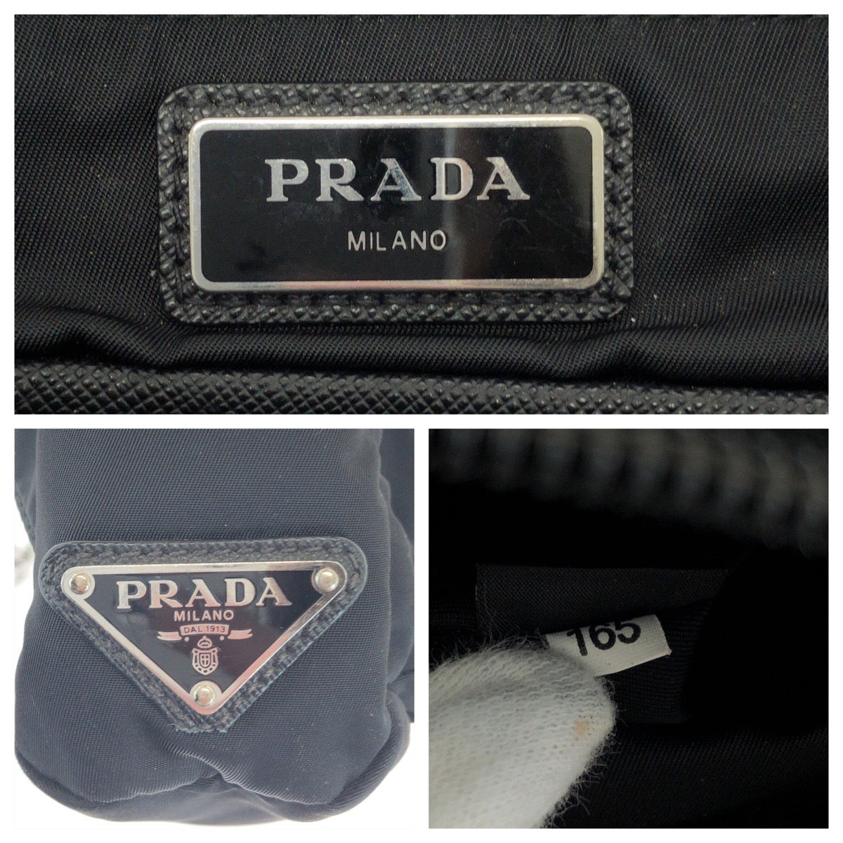 PRADA Sling bag 2VZ013 Nylon black Sling bag Bum bag Test Triangle With logo mens Used Authentic