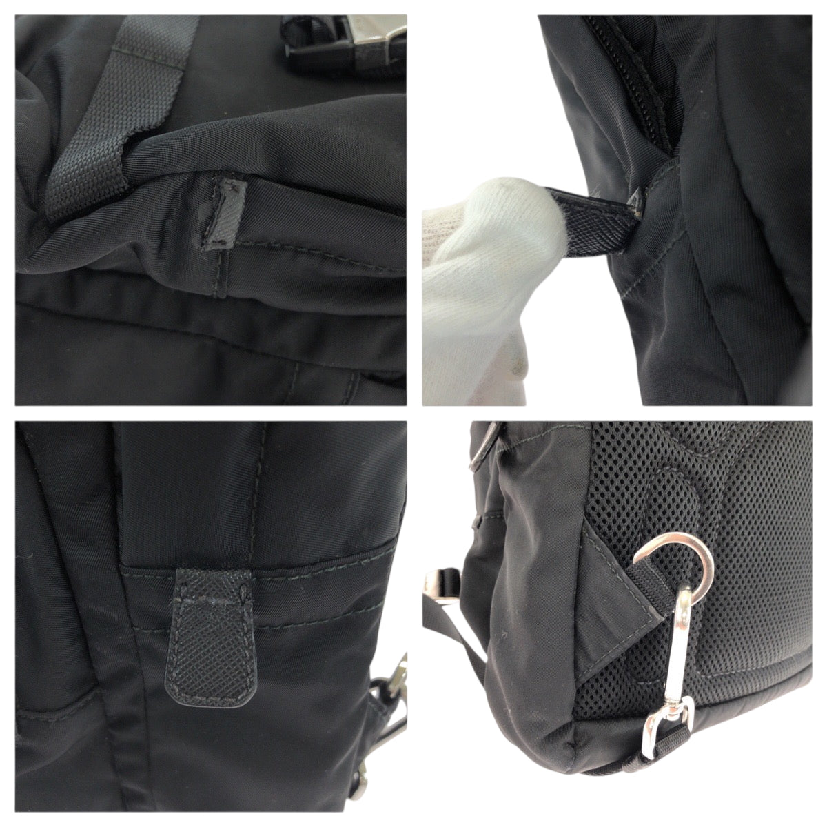 PRADA Sling bag 2VZ013 Nylon black Sling bag Bum bag Test Triangle With logo mens Used Authentic