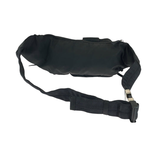 PRADA Waist bag VA0056 Nylon Black Silver Metal Waist Bag Bum Bag Test Triangle With logo mens Used Authentic