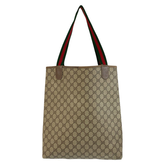 GUCCI Tote Bag 39 02 003 GG Supreme Canvas Beige brown Sherry Line Old Gucci