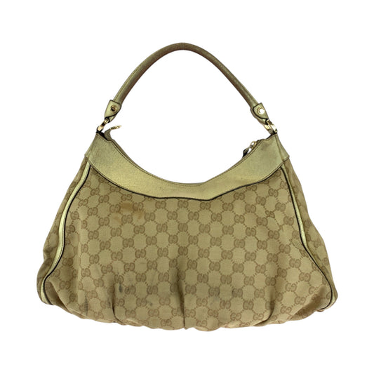GUCCI Shoulder Bag 189833 GG canvas Beige gold Abbey
