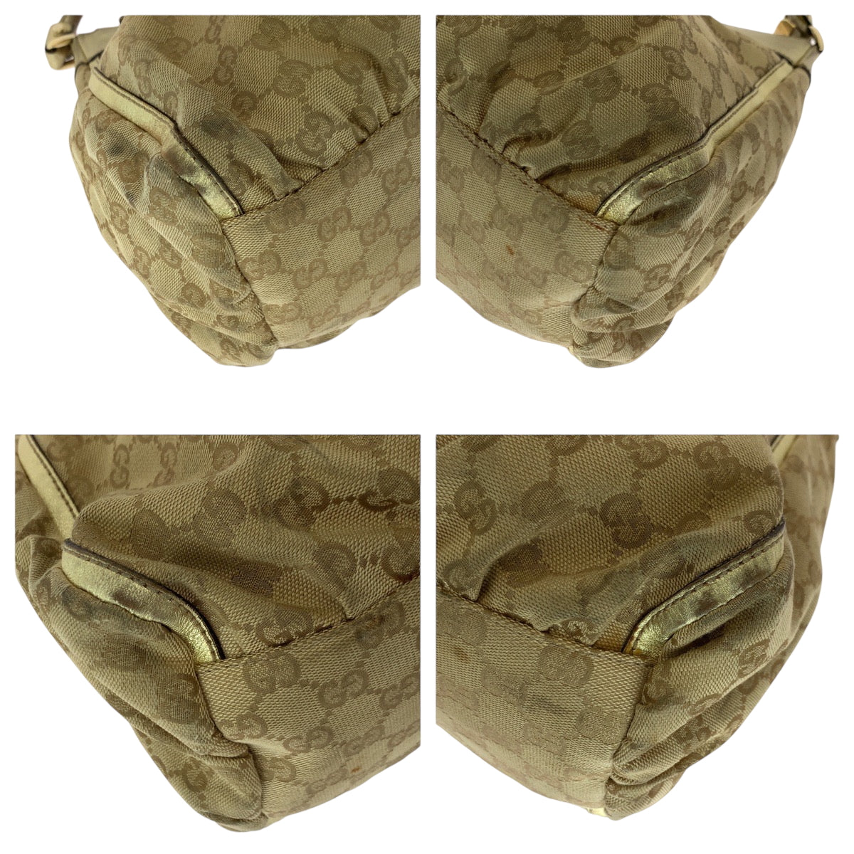 GUCCI Shoulder Bag 189833 GG canvas Beige gold Abbey
