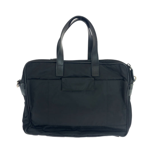 PRADA Shoulder Bag Nylon Black SilverMetal Shoulder Bag Business Bag 2way Test Triangle With logo mens Used Authentic