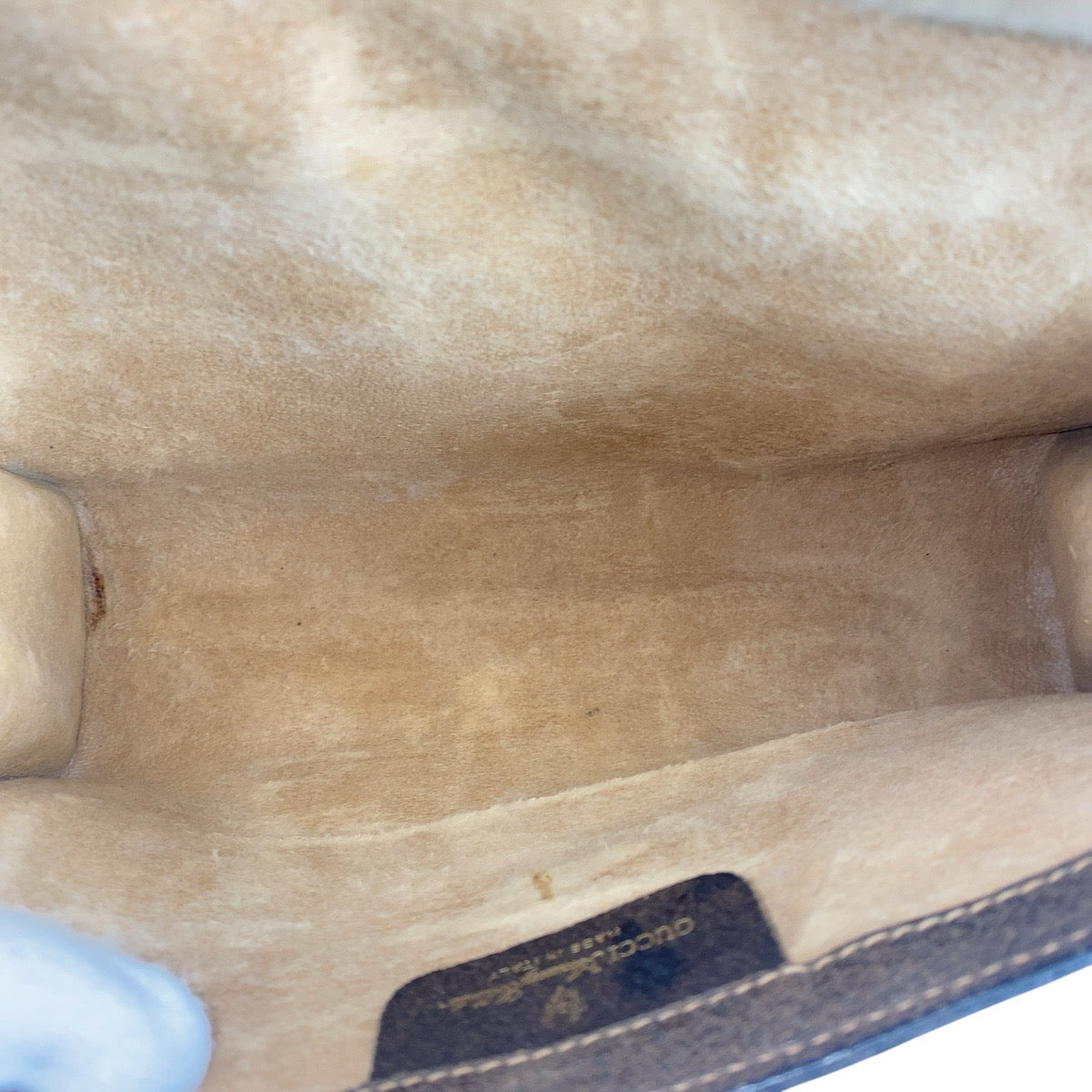 GUCCI Clutch bag 67 014 3087 GG Supreme Canvas beige Old Gucci Shelly Line