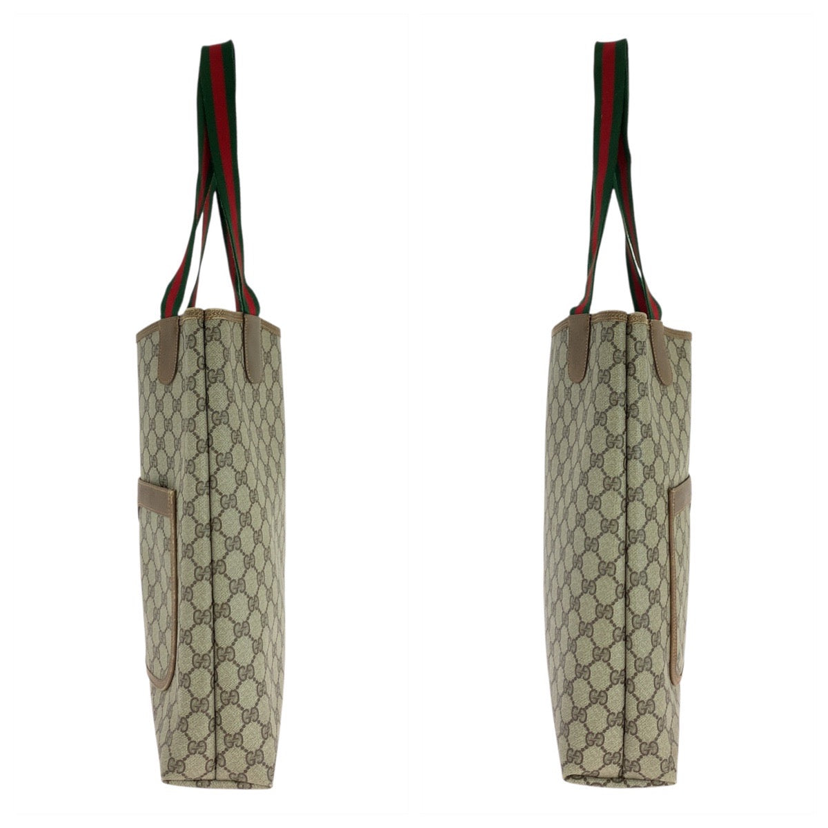 GUCCI Tote Bag 39 02 003 GG Supreme Canvas Beige brown Sherry Line Old Gucci