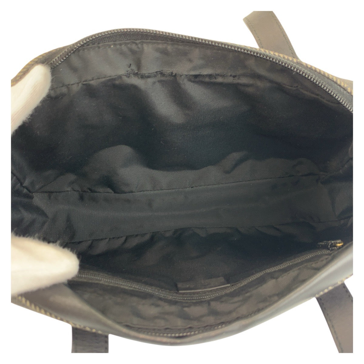 GUCCI Shoulder Bag 92729 GG canvas, leather Black GoldMetal Women Used Authentic