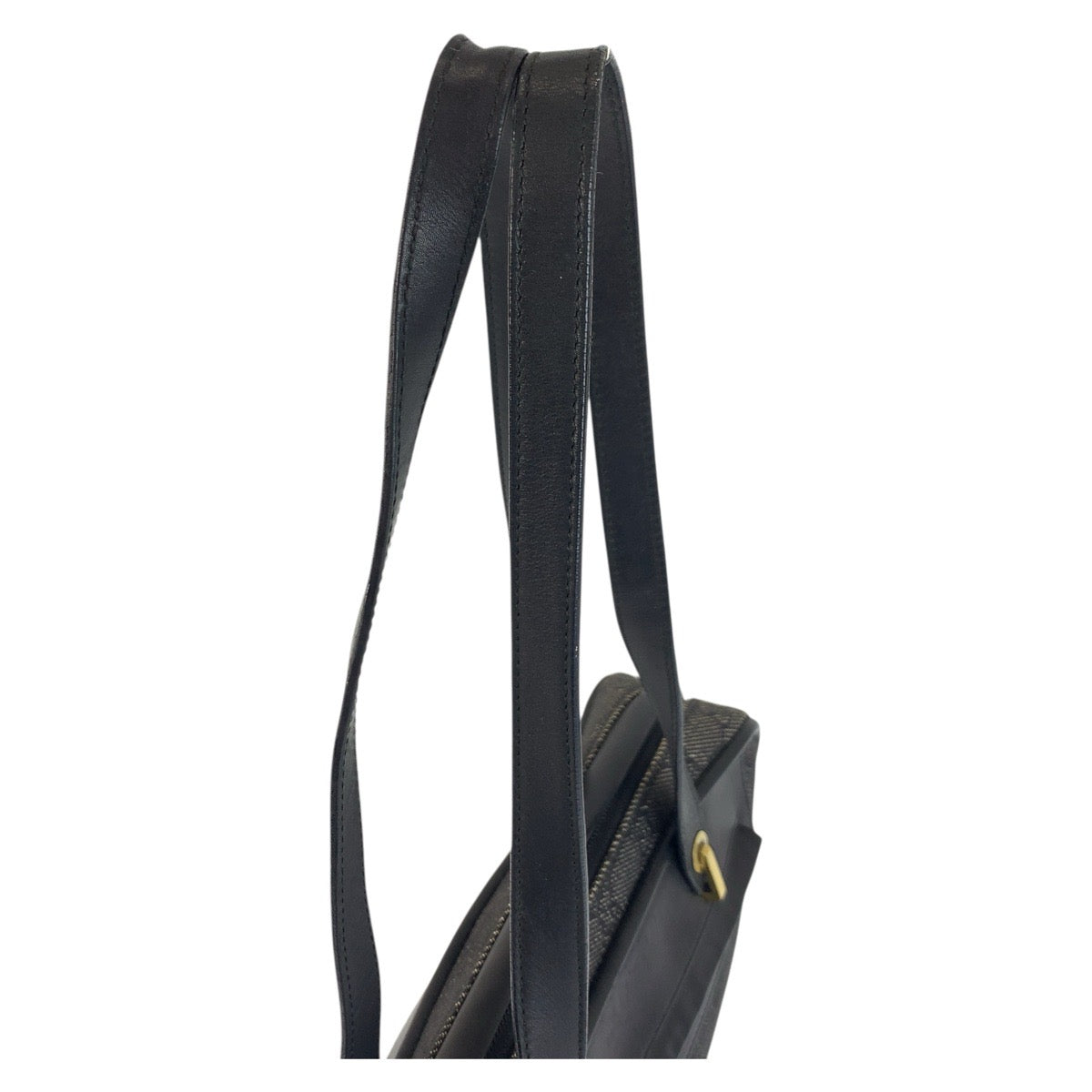 GUCCI Shoulder Bag 92729 GG canvas, leather Black GoldMetal Women Used Authentic