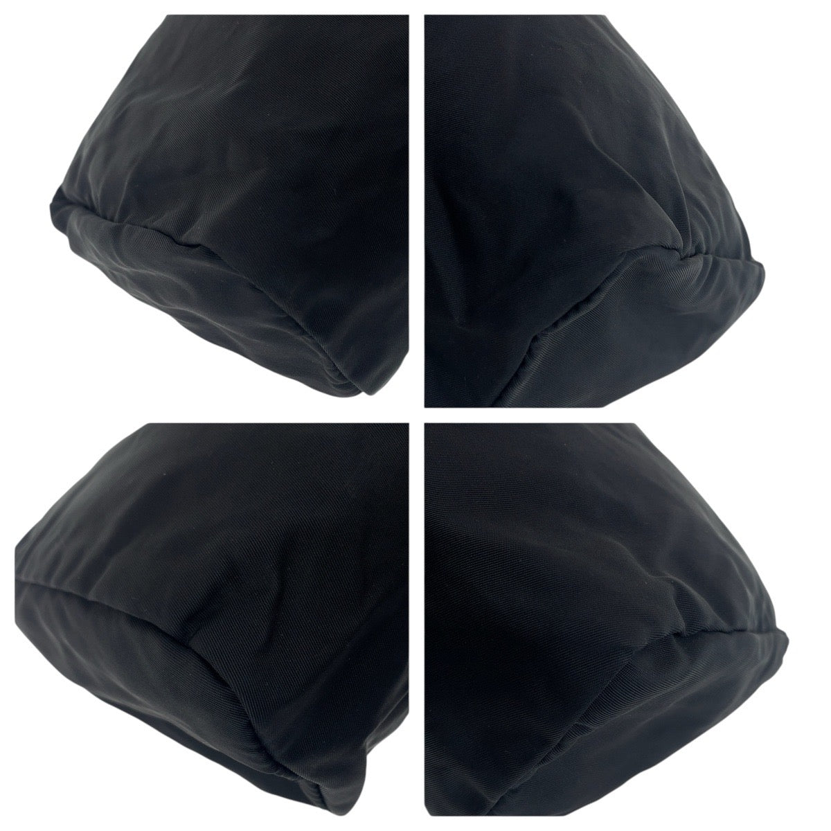 PRADA Pouch Nylon Black SilverMetal pouch accessory pouch Test Triangle With logo Women Used Authentic